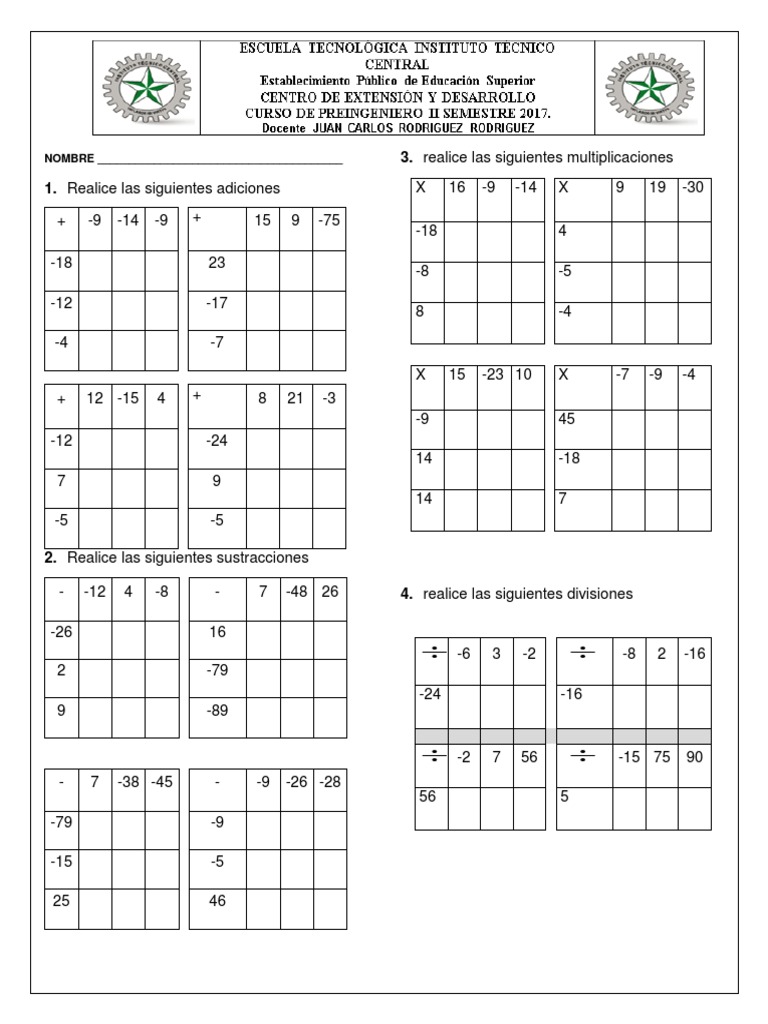Problemas Matemáticos y Operaciones Básicas | PDF