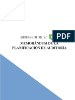 Memorándum de La Planificación de Auditoría