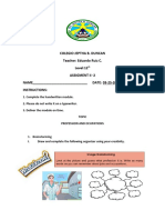 Colegio Jeptha B. Duncan Teacher: Eduardo Ruiz C. Level:12 Assigment Ii - 2 NAME - DATE: 03-25-20 LEVEL: - Instructions