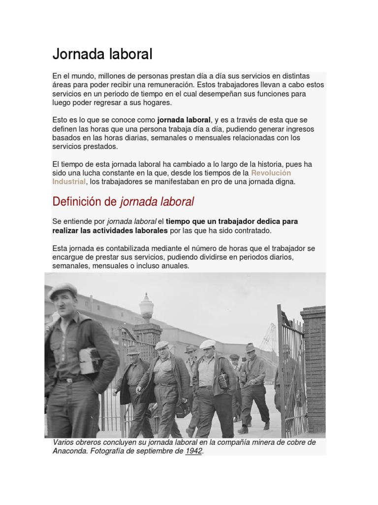 Evolución de la Jornada Laboral | PDF | Tiempo de trabajo | Derecho laboral