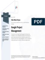 Google Project Management: Obia Mboni Bryan