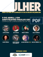 5 de Abril - 13H Anfiteatro Paulus Gerdes: SARAU CULTURAL EM CELEBRAÇÃO Do Dia Da Mulher Moçambicana