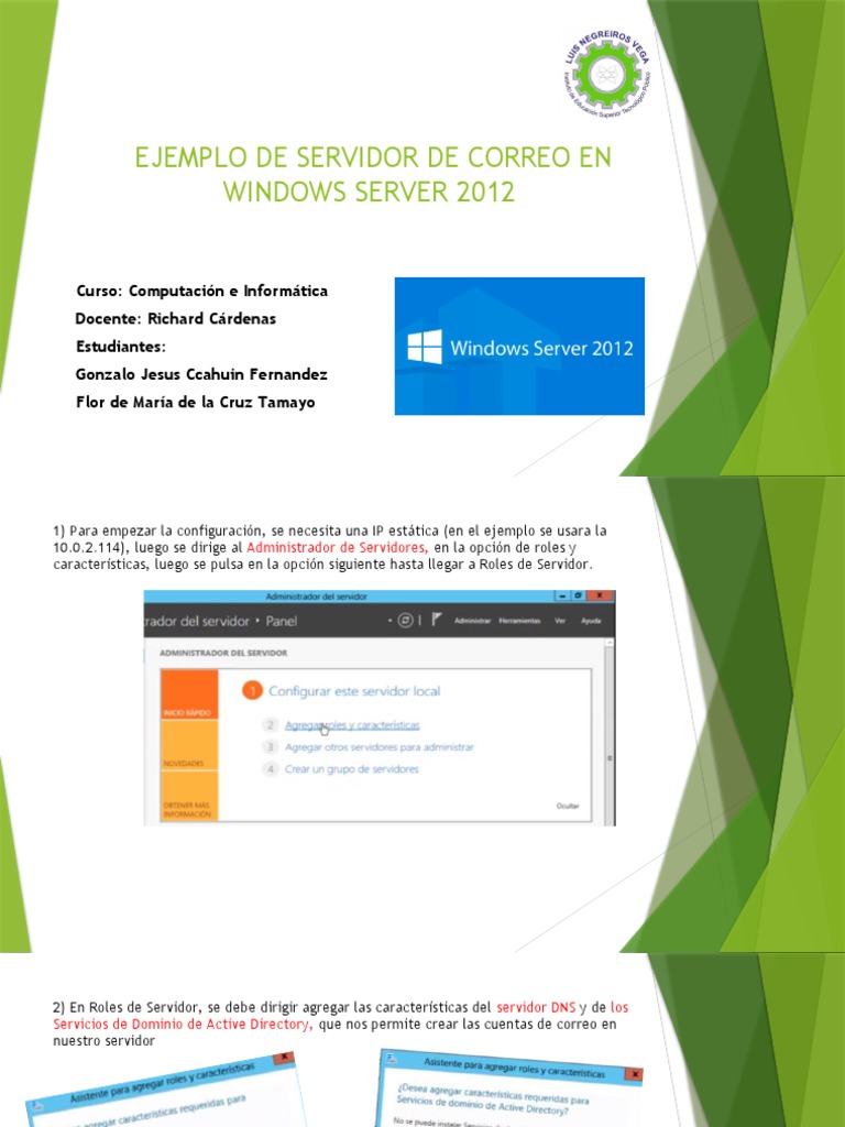 Ejemplo de Servidor de Correo en Windows Server 2012 | PDF