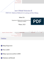 Lecture 6 Model Selection II: STAT 441: Statistical Methods For Learning and Data Mining