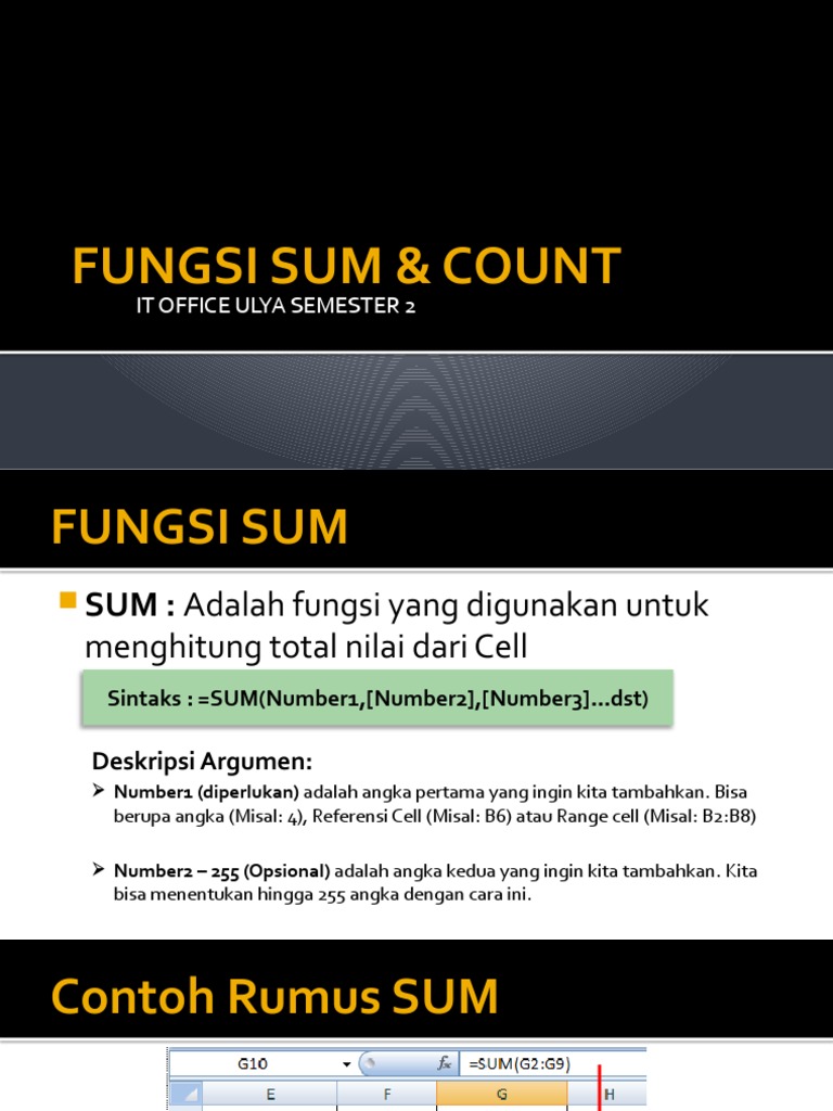 Fungsi Sum & Count | PDF