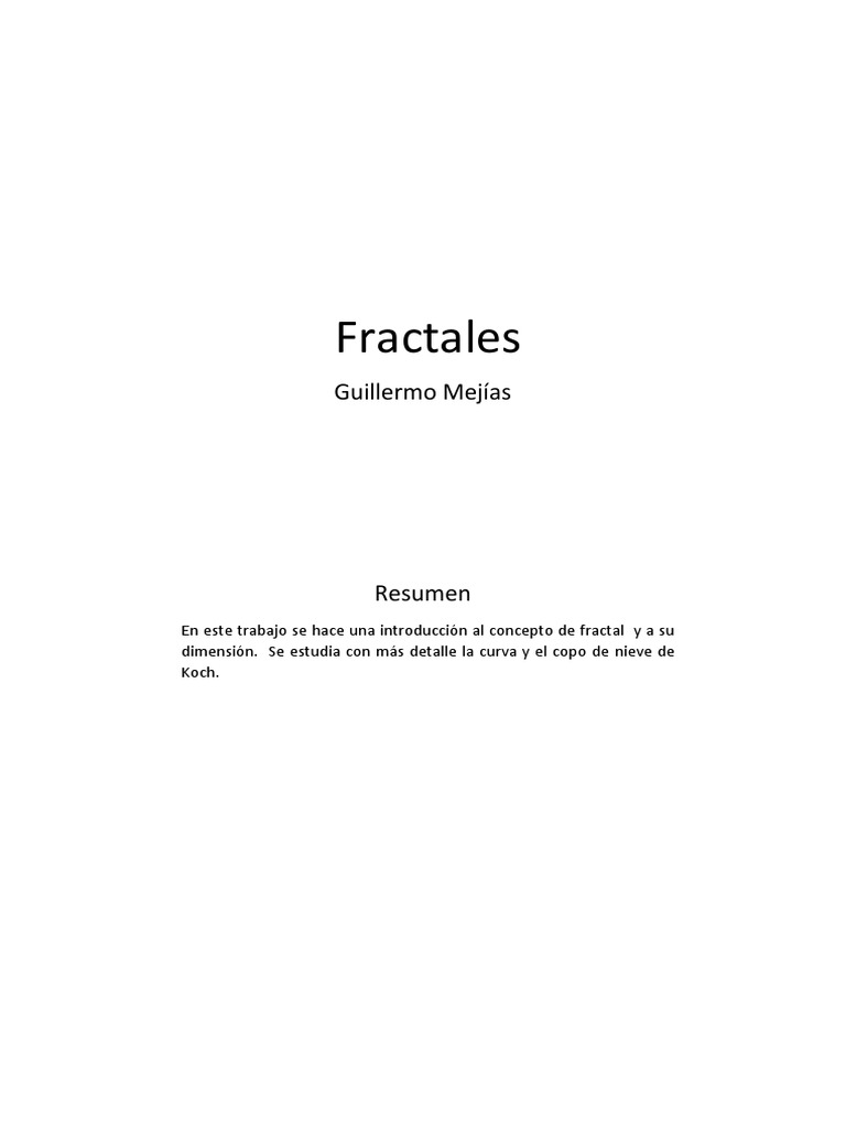 Introducción a los Fractales y su Dimensión | PDF | Dimensión | Fractal