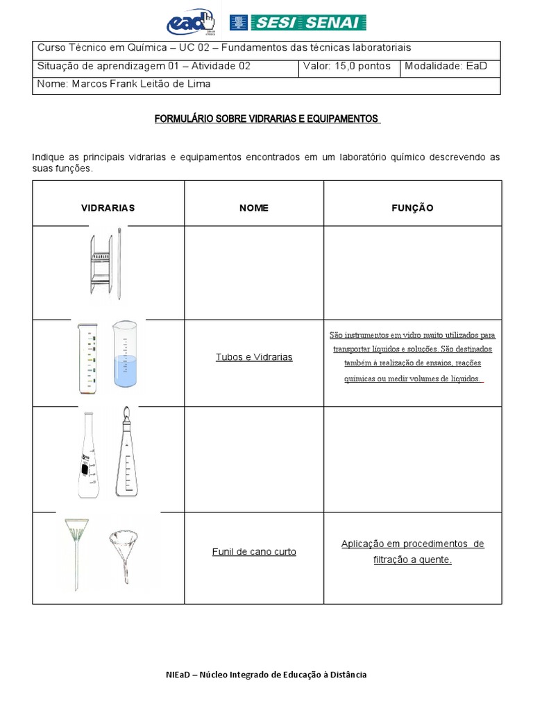 Vidrarias e Equipamentos de Laboratório | PDF | Educação à distância ...