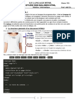 Le Langage HTML: Etude Des Balises HTML