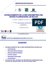 Establecimiento de La Red Gravimetrica Del Estado Plurinacional de Bolivia