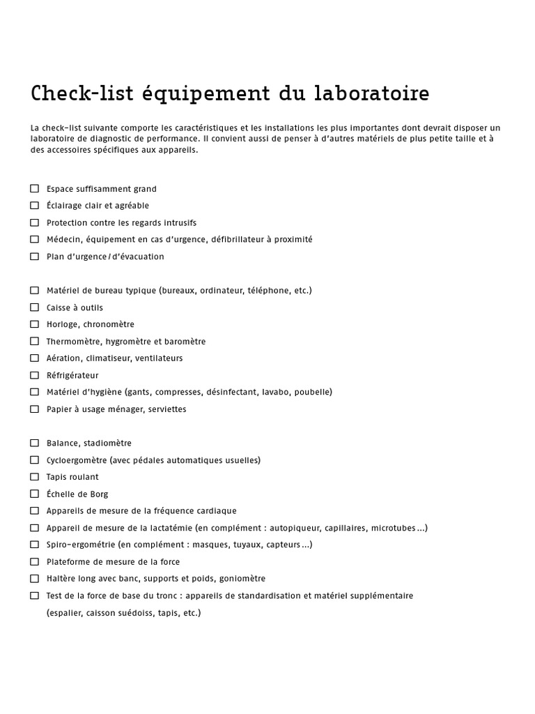 Équipement essentiel pour laboratoire | PDF | Sciences et mathématiques ...