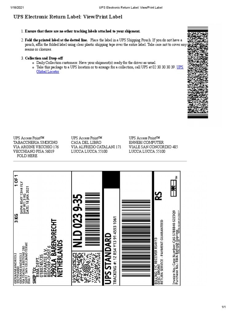 Cas 5788840 s2z3q9 Ups Label | PDF