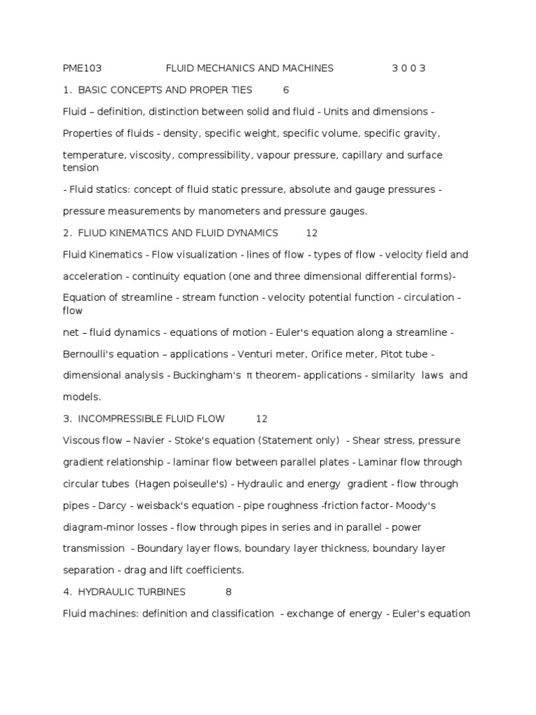 Fluid Mechanics and Machines Overview | PDF | Fluid Dynamics | Boundary ...