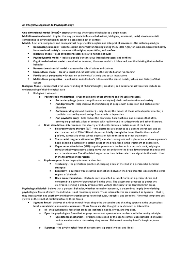 Abnormal Psychology Chapter 2 Pdf Id Psychotherapy
