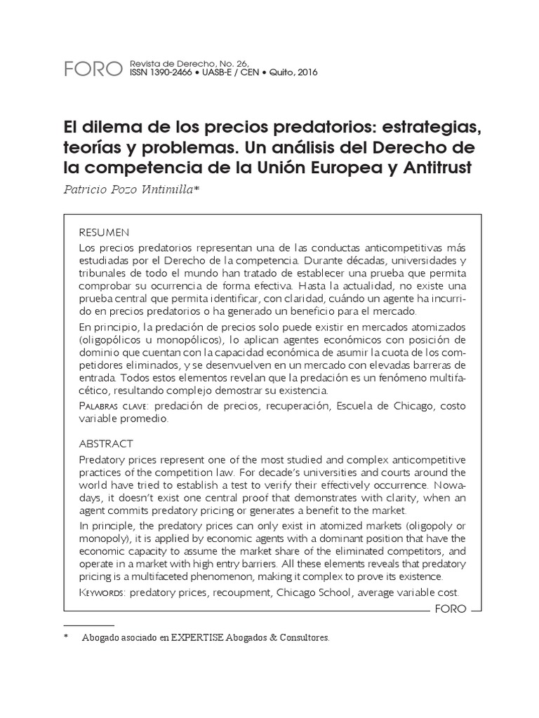 El Dilema de Los Precios Predatorios Estrategias | PDF | Monopolio ...