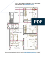 Planta Casa 44m2 AutoCAD Tutorial