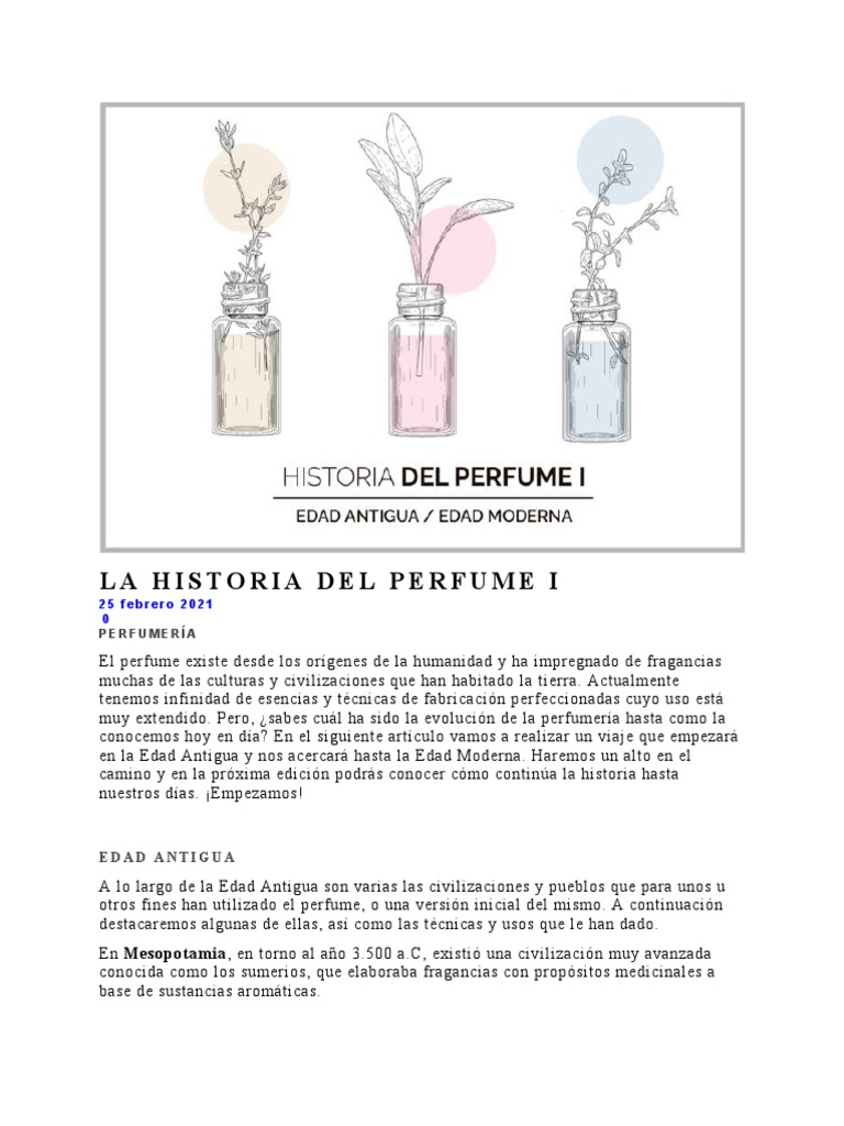 Evolución del Perfume a lo Largo de la Historia | PDF | Perfume