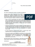 Señor: Padre de Familia Presente.-: Puno, 29 de Marzo de 2023