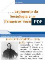 Os Primeiros Sociólogos e o Surgimento da Sociologia