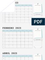 Calendario 2023 Mensual Anual en Documento A4 Multicolor Pastel Imprimible