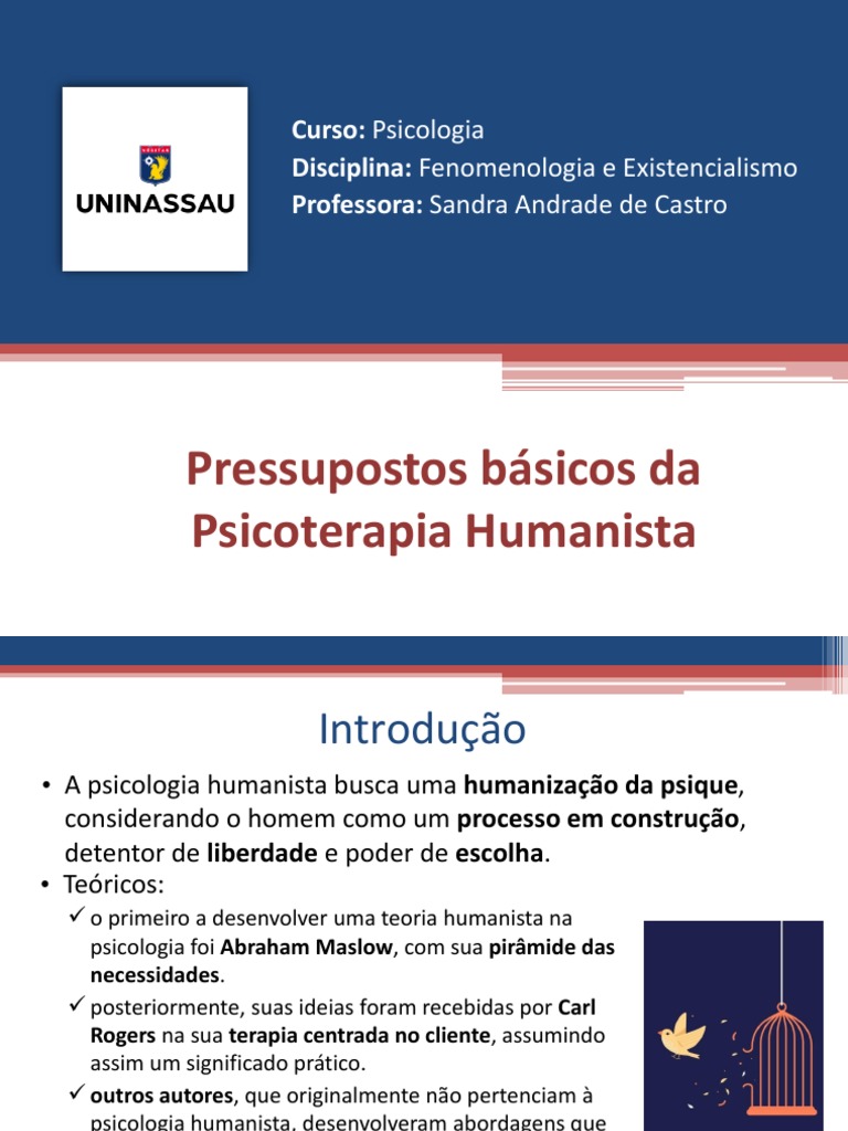 Pressupostos da Psicoterapia Humanista | PDF | Existencialismo | Psicologia