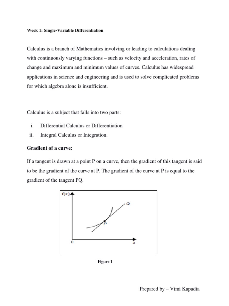 Week 1 pdf maxima and minima differential calculus