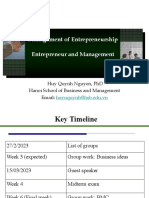 Management of Entrepreneurship Entrepreneur and Management