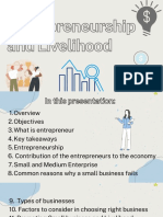 Entrepreneurship and Livelihood