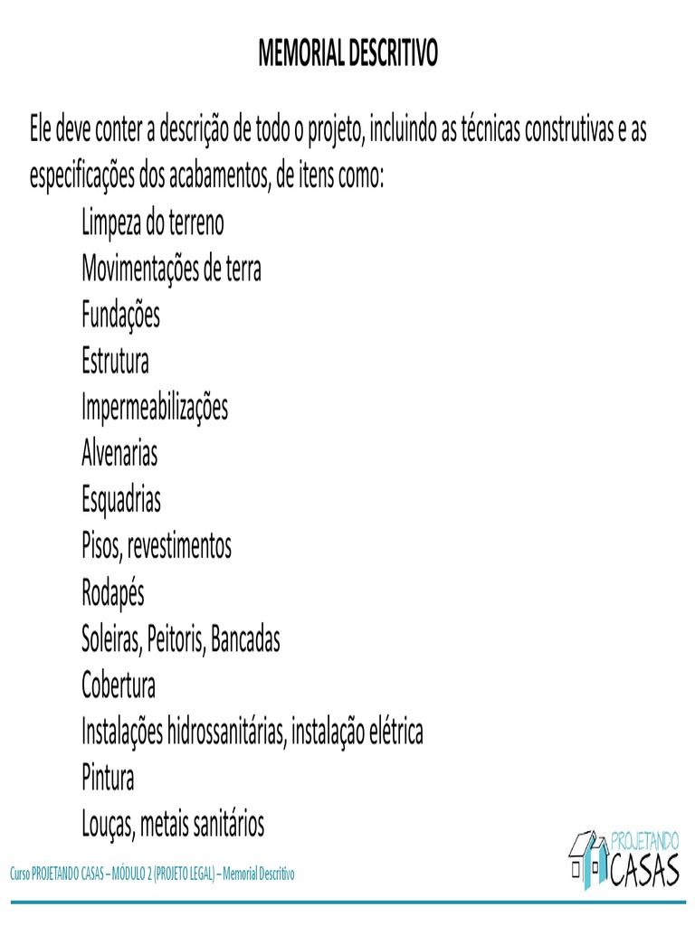 Modelo de Memorial Descritivo | PDF