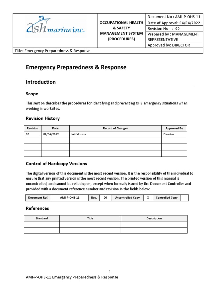 AMIPOHS11 Emergency Preparedness & Response PDF Occupational