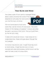 More Than Rocks and Stone: Grade 2 Reading Comprehension Worksheet