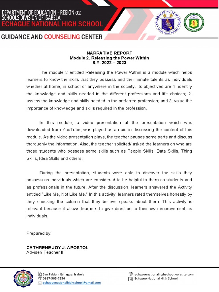 CGAP MODULE 2 Narrative Report PDF