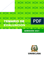 Temario de Evaluación - Admisión 2021