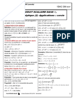 Produit Scalaire Dans Etude Analytique (2) - Applications-: Cercle