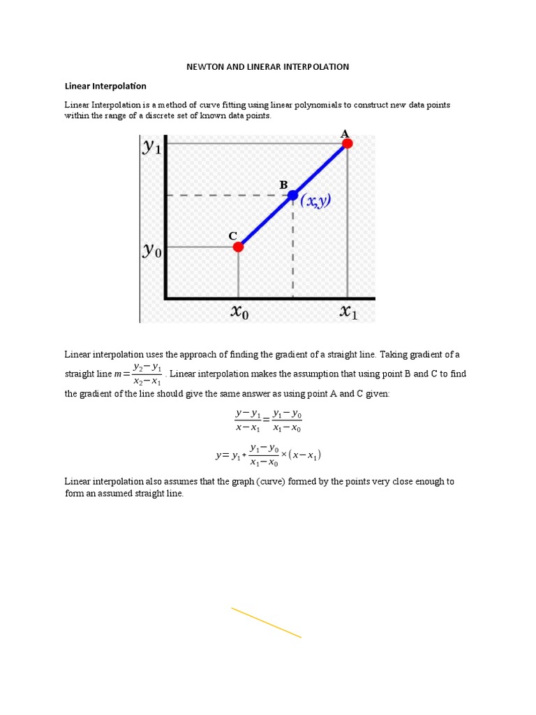 Linear Interpolation PDF Interpolation Mathematical Concepts