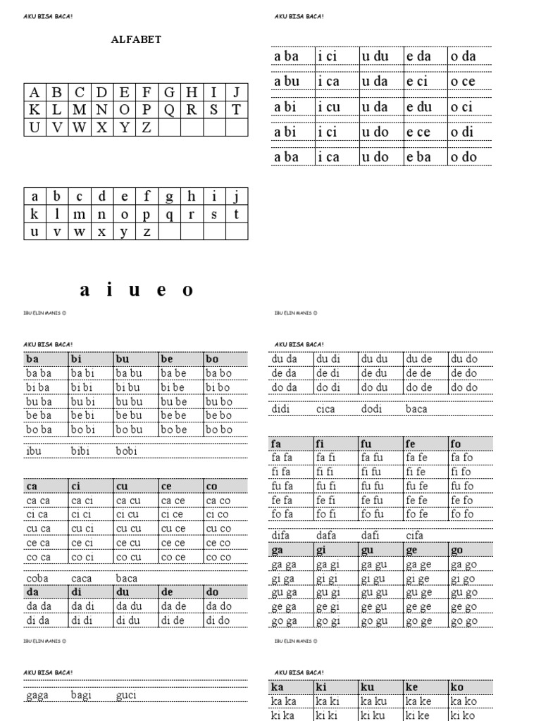 Panduan Belajar Membaca Alfabet | PDF