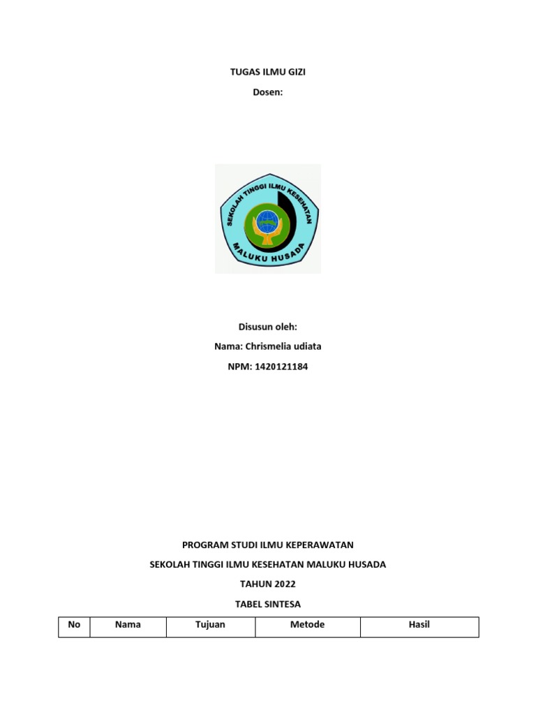 Tabel sintesa literature review pdf
