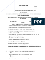 Model Question Paper - S2 - VECTOR CALCULUS, DIFF EQUNS