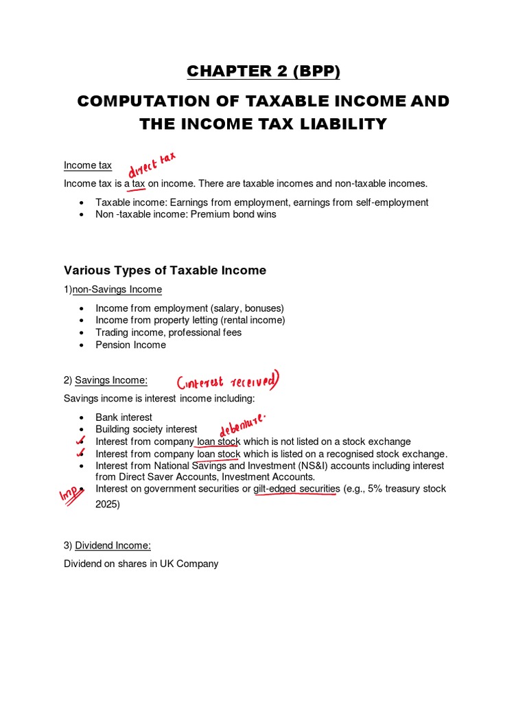 Computation of taxable income and tax liability pdf taxes income