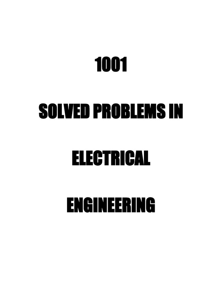 1001 solved problems in electrical engineering pdf series and