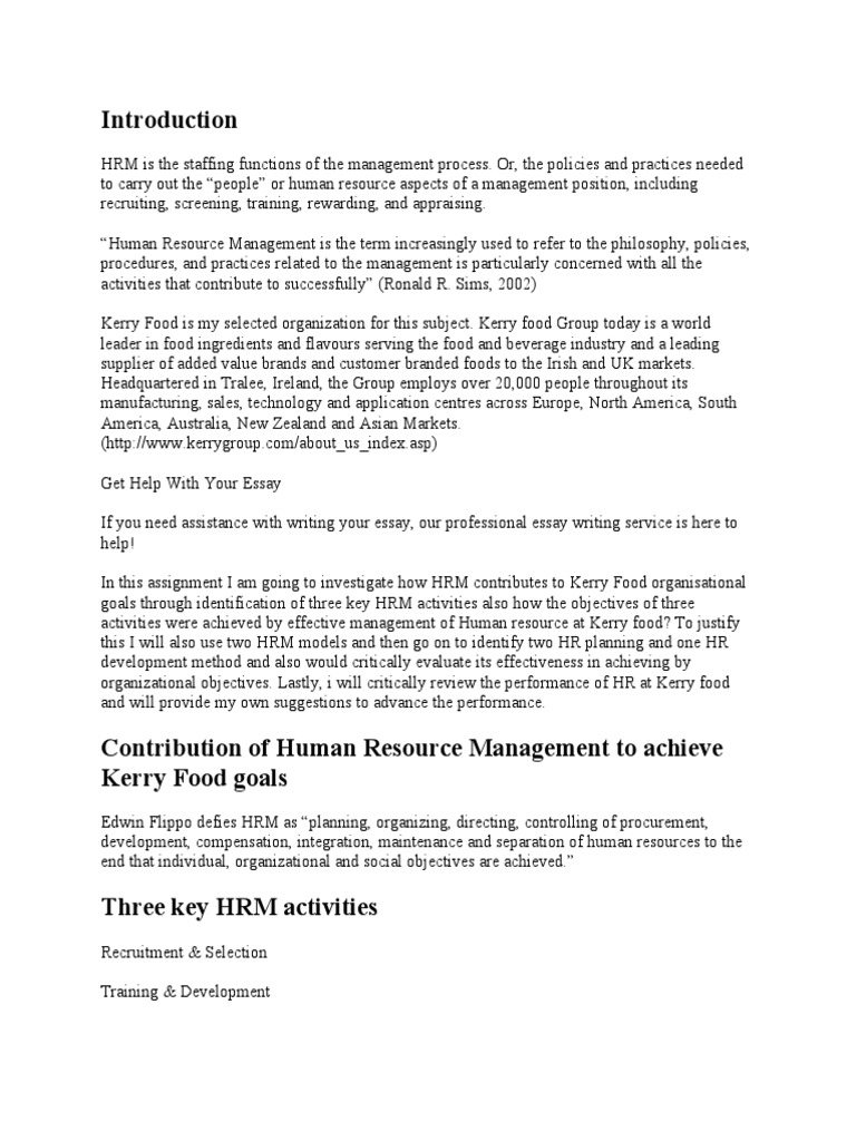 Kerry Foods | PDF | Human Resources | Human Resource Management