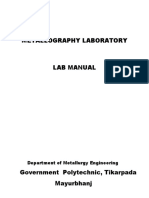 Laboratory Manual 4TH SEM METALLOGRAPHY LAB - Compressed