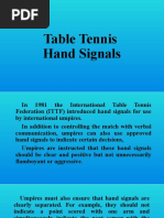 Table Tennis Hand Signals