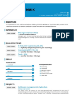 Ravi Naik's Resume for Site Engineer Position