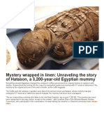 Mystery wrapped in linen_ Unraveling the story of Hatason, a 3,200-year-old Egyptian mummy