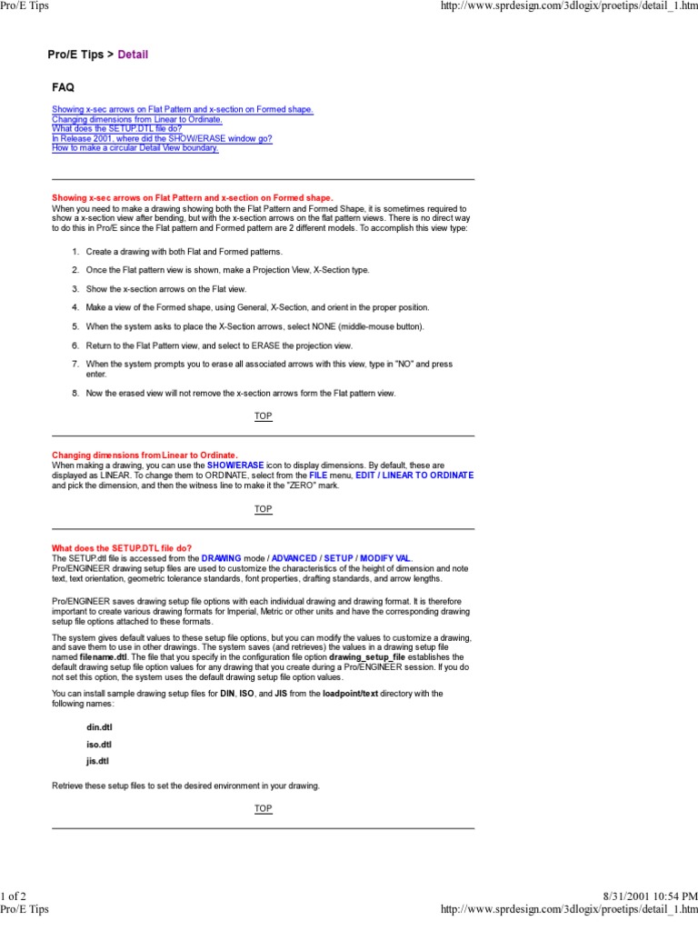 Pro/E Detail Drawing Tips FAQ | PDF | Filename | Computer File