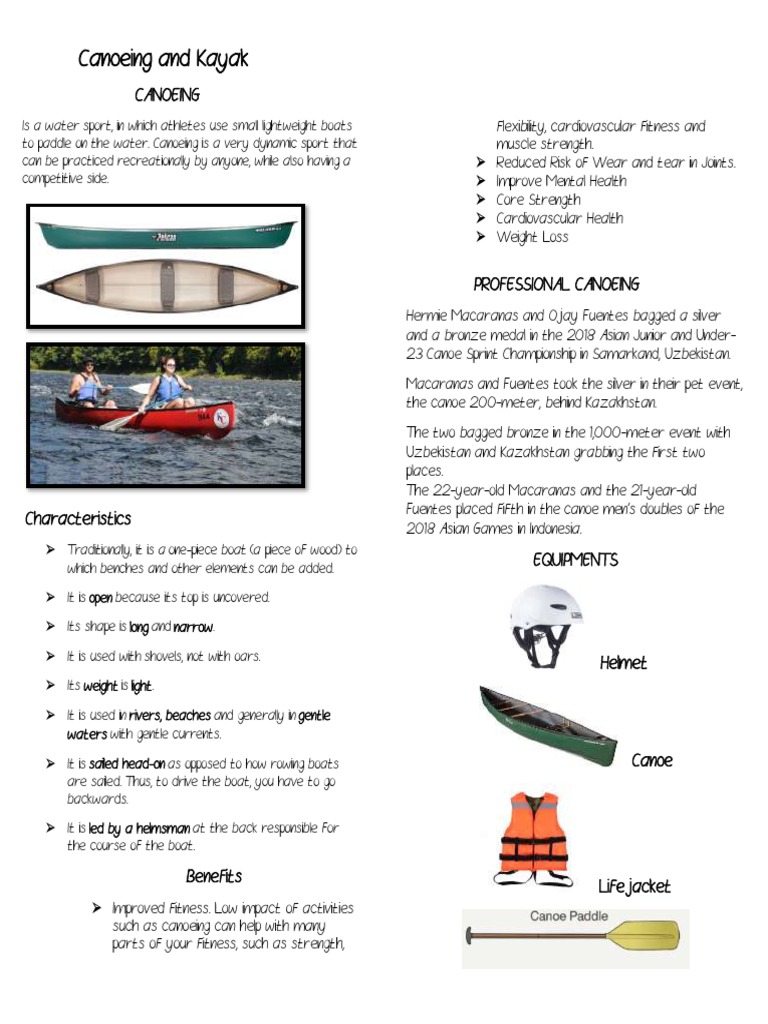 Canoeing and Kayak PDF Kayak Canoe