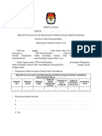 Rekapitulasi Daftar Perubahan Pemilih Hasil Pemutakhiran Kelurahan/Desa