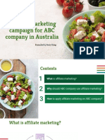 Affiliate Marketing Campaign For ABC Company in Australia: Presented by Rosie Giang