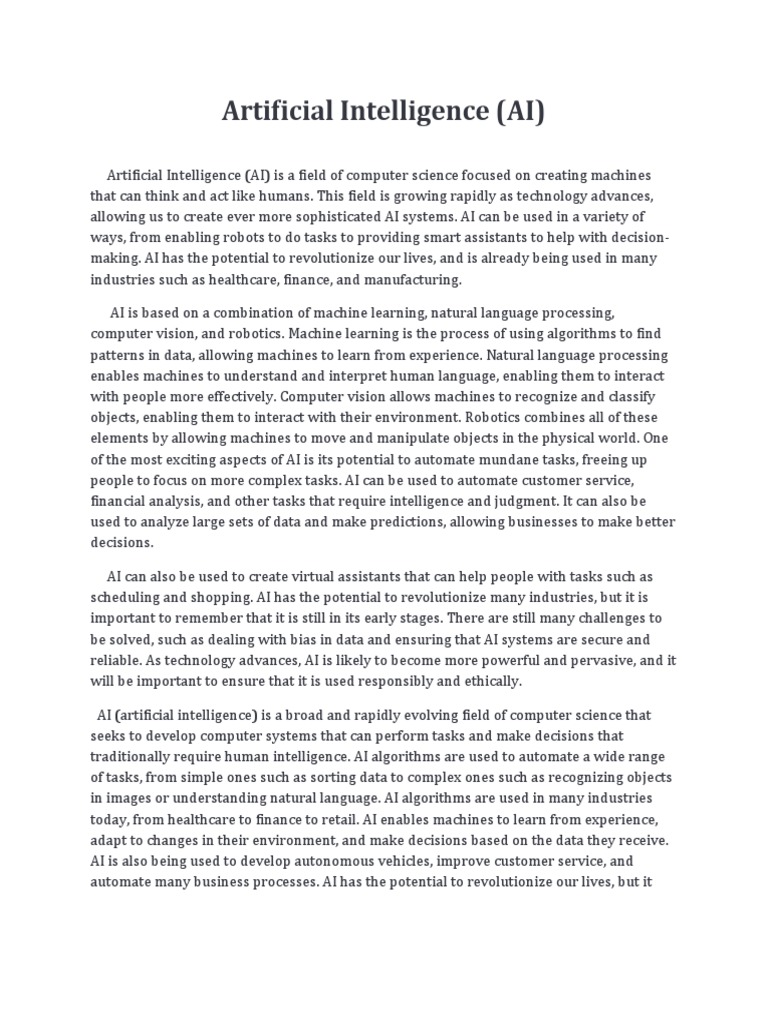 Artificial Intelligence | PDF | Artificial Intelligence | Intelligence ...