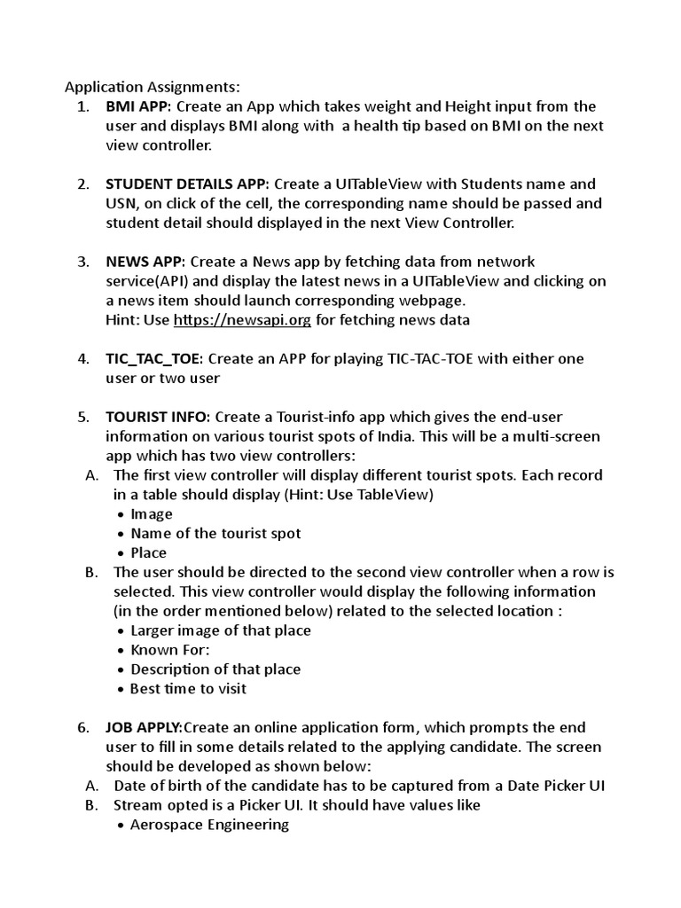 App Assignments | PDF | Software Development | Computer Science